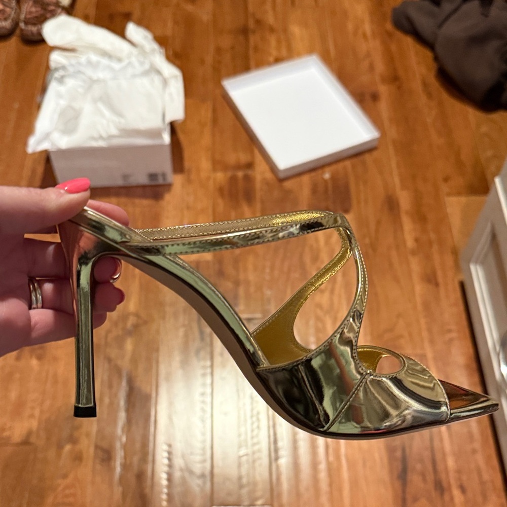 Jimmy Choo Metallic Gold Heels